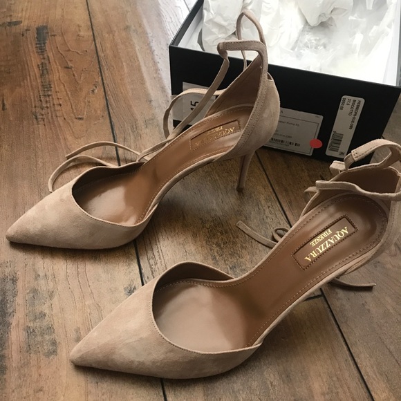 Aquazzura Shoes - Aquazzurra Heart Breaker Pump- Suede Biscotto